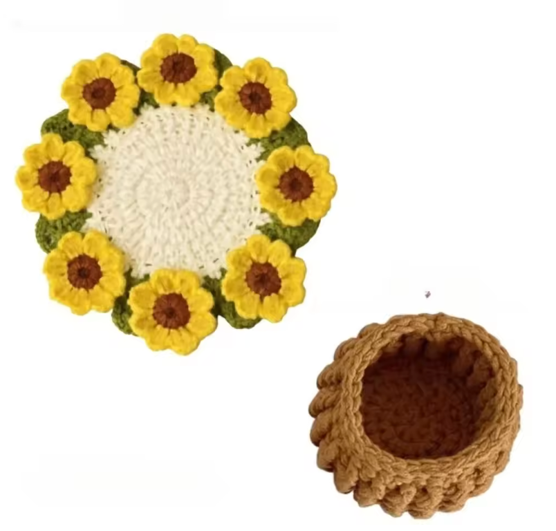 Flower Coasters + FREE Basket